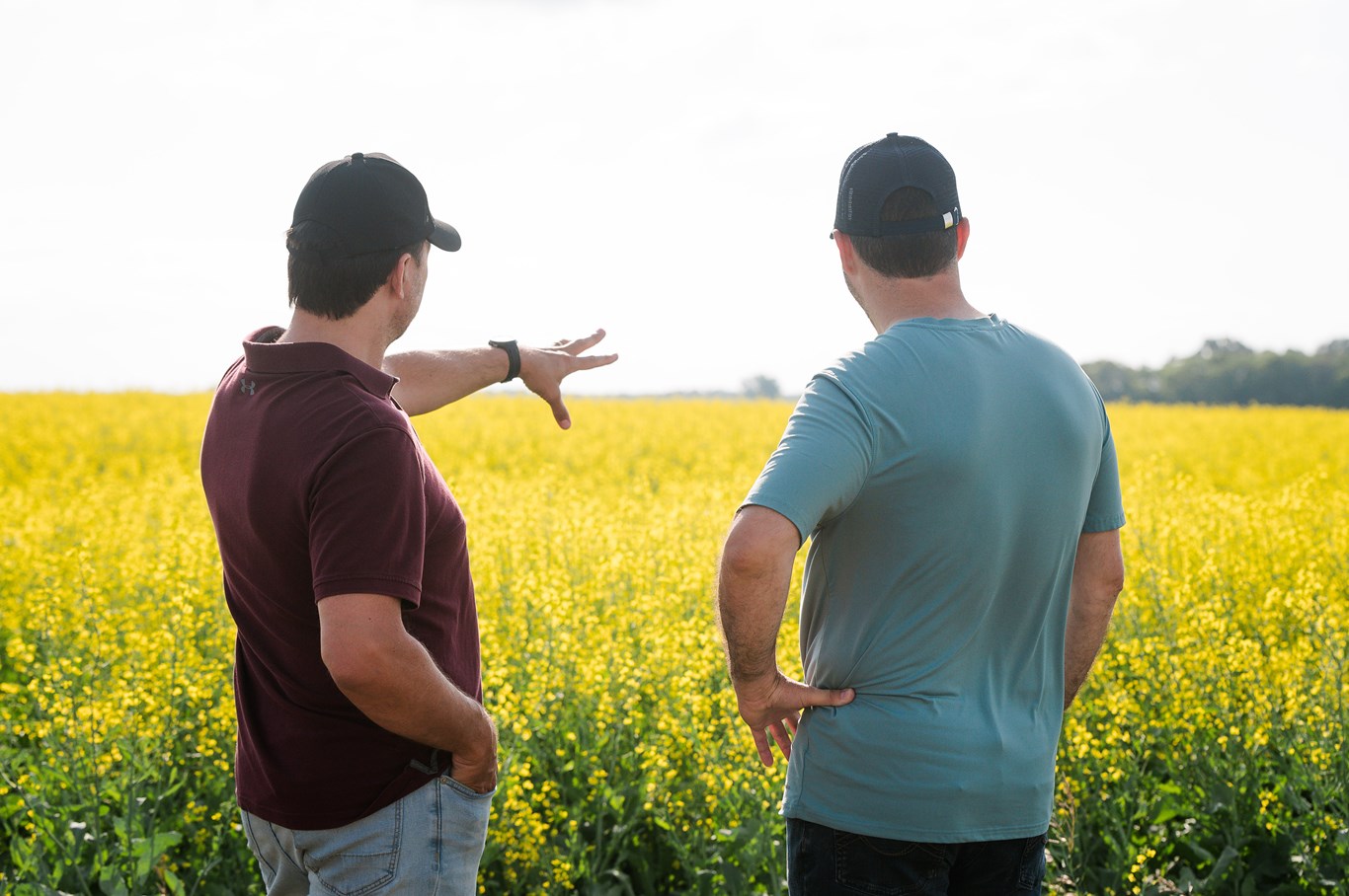 farmers talking in field