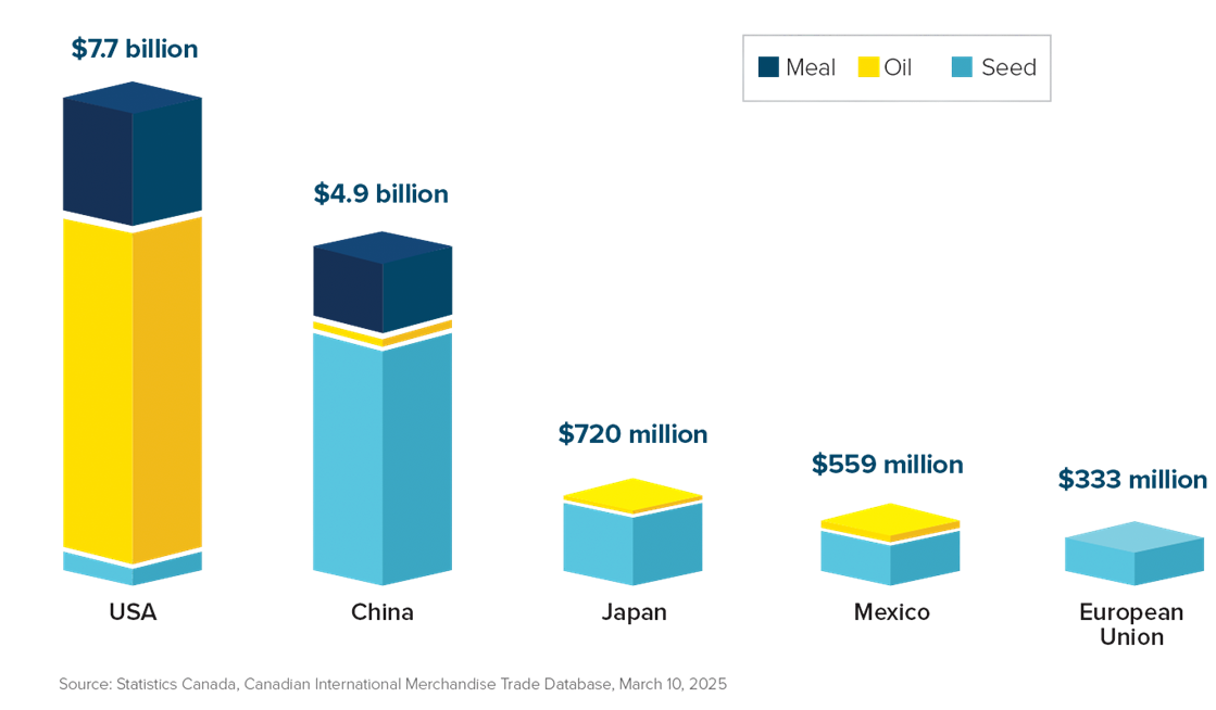 Top 5 Export Markets in 2025 graphic