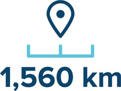 1560 km